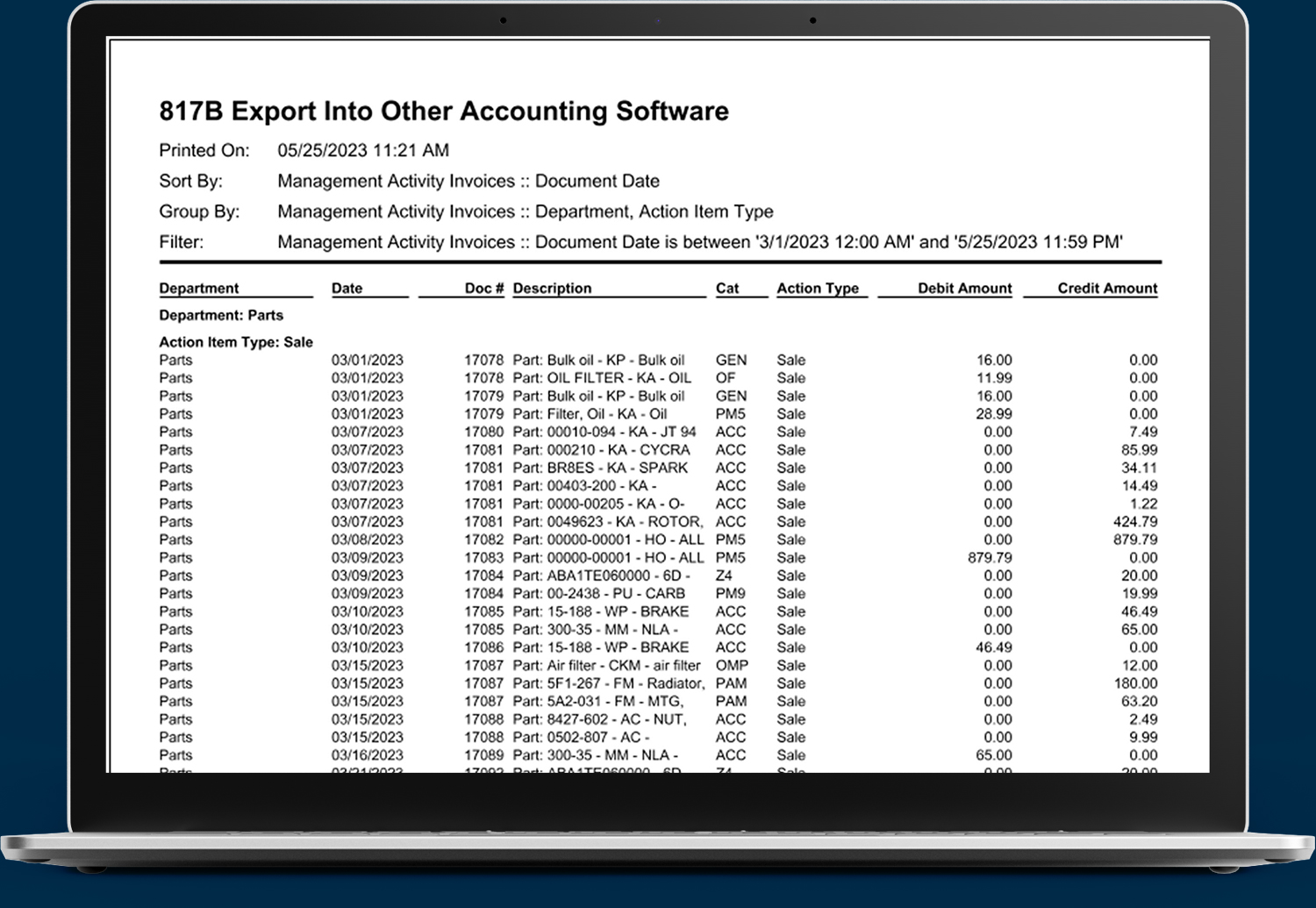 A computer with the Lightspeed Accounting Quickbooks window pulled up