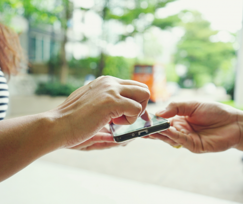 woman sigining on phone