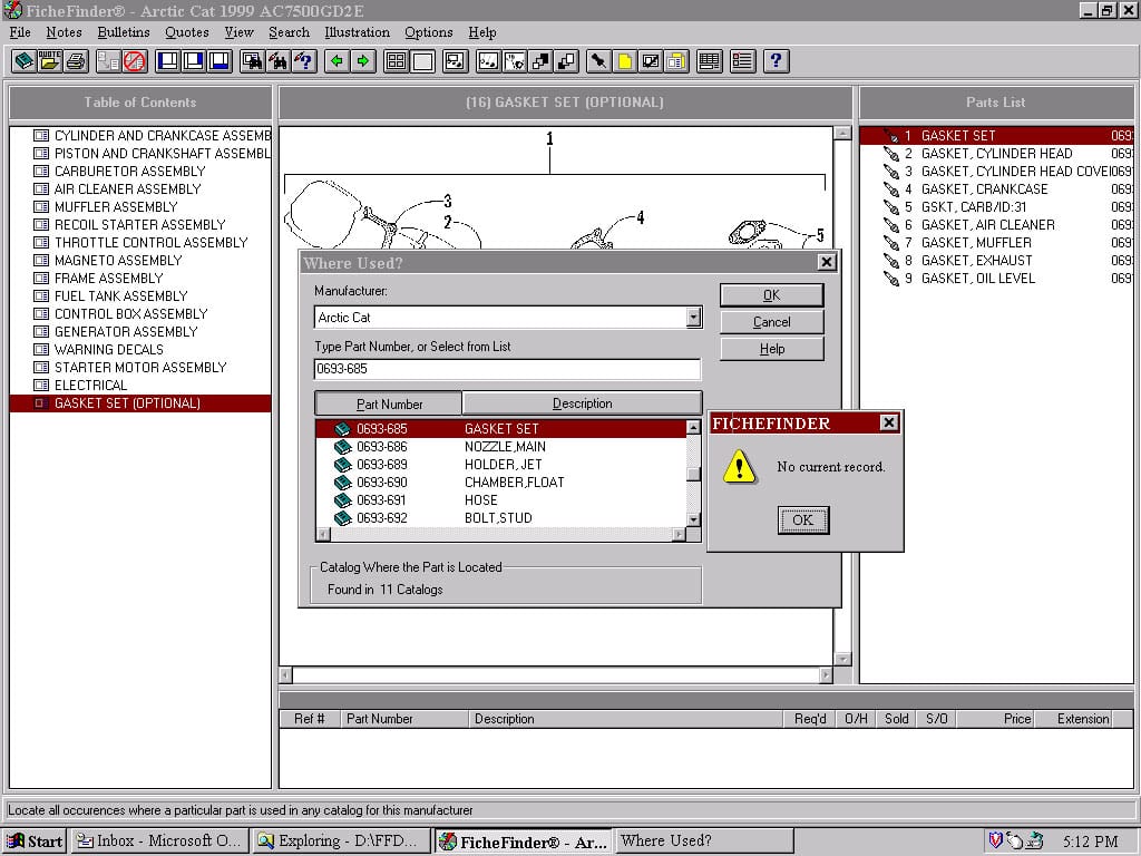 FincheFinder computer software.