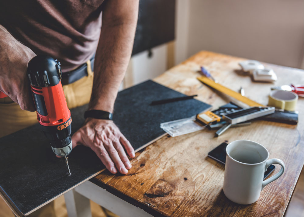 Man using a drill