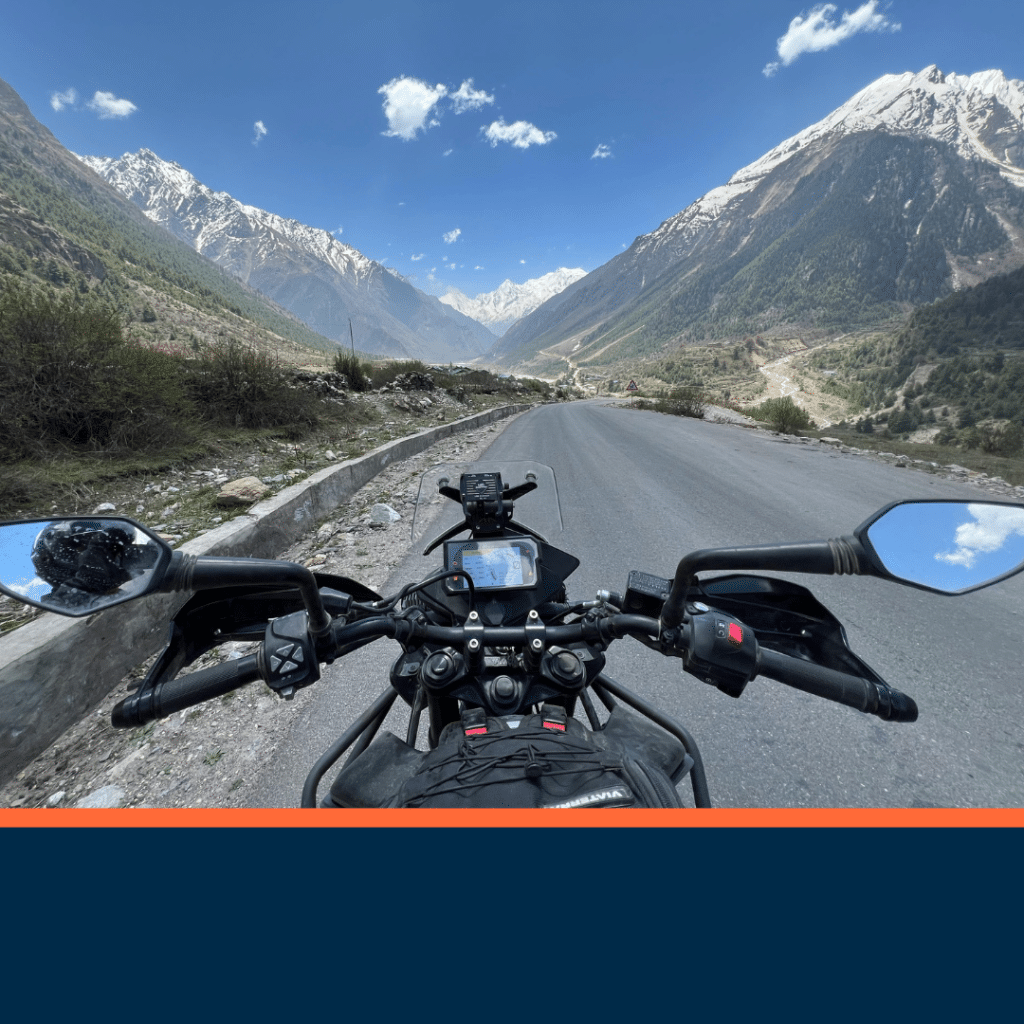 Bike on open road looking to future with LS color band